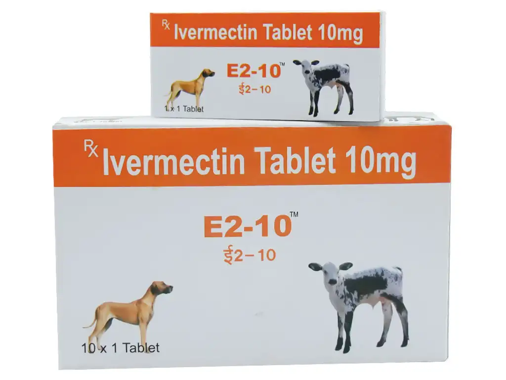 E-2 Tablet 10mg Control Against Both External & Internal Parasites